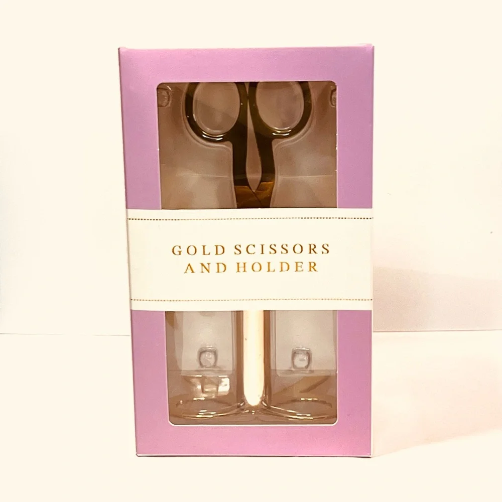 Gold Scissors & Stand Set for Home Office